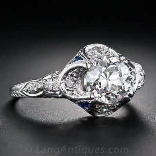 1.48 Carat Art Deco Diamond Engagement Ring