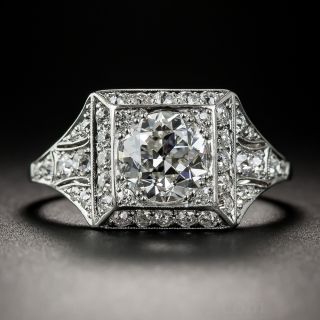 1.48 Carat Art Deco Diamond Platinum Engagement Ring - GIA G VS1