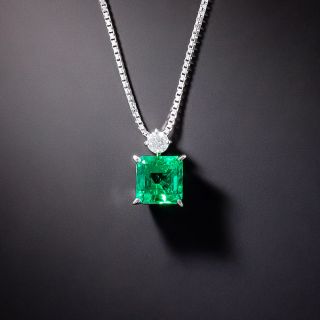 1.49 Carat Fine Colombian Emerald and Diamond Drop - GIA F1 - 1