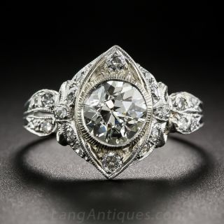 1.50 Carat Art Deco Platinum and Diamond Ring