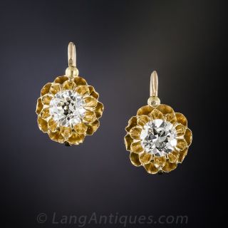 1.50 Carat 18K French Diamond Earrings