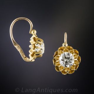 1.50 Carat 18K French Diamond Earrings