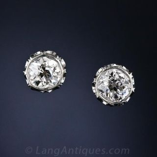 1.50 Carat Antique Diamond Stud Earrings