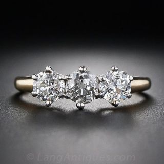 1.50 Carat Antique Three-Stone Diamond Ring