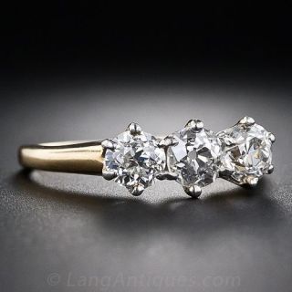 1.50 Carat Antique Three-Stone Diamond Ring