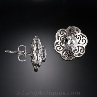 1.50 Carat Center Vintage Diamond Earrings