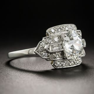 1.50 Carat Diamond Platinum Art Deco Engagement Ring