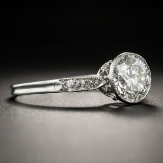 1.50 Carat Diamond Vintage Solitaire Engagement Ring - GIA I VS1 