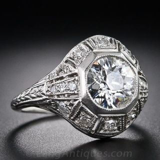 1.50 Carat Vintage Bombe Style Diamond Ring