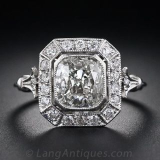 1.51 Carat Antique Style Cushion-Cut Diamond Ring