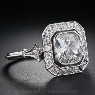 1.51 Carat Antique Style Cushion-Cut Diamond Ring
