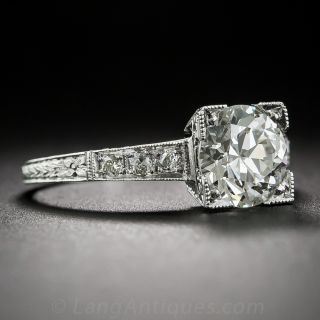 1.51 Carat Diamond Art Deco Style Engagement Ring - GIA I-SI1