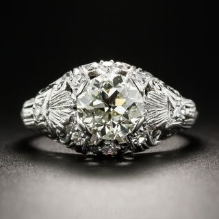 1.51 Carat Diamond Platinum Art Deco Engagement Ring