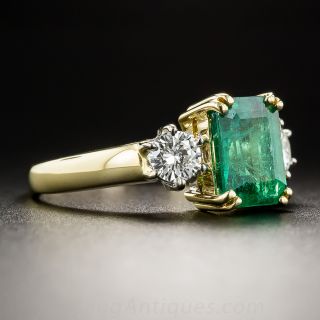 1.51 Carat Emerald and Diamond Ring