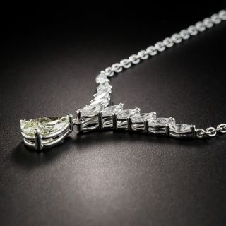 1.51 Carat Pear Shape Diamond Platinum Necklace - GIA