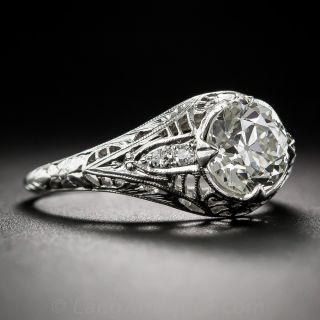 1.51 Carat Platinum Diamond Vintage Engagement Ring