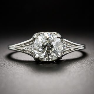 1.52 Carat Antique Cushion Diamond Antique Engagement Ring