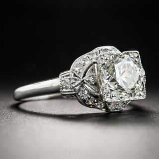 1.52 Carat Diamond and Platinum Art Deco Engagement Ring - GIA  L VS1