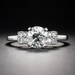 1.52 Carat Diamond and Platinum Vintage Engagement Ring - GIA L/VS2