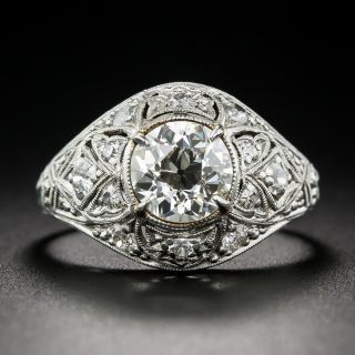 1.52 Carat Diamond Art Deco Engagement Ring