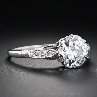 1.52  Carat 'E' Color Vintage Style Diamond Ring