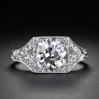 1.53 Carat Antique  Engagement Ring in Platinum