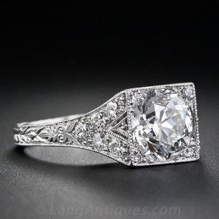 1.53 Carat Antique  Engagement Ring in Platinum