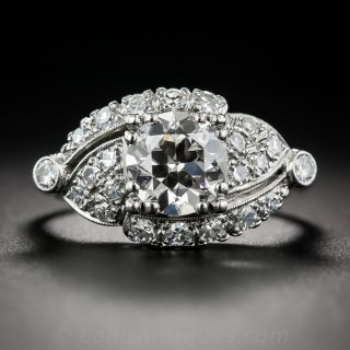 1.53 Carat Platinum and Diamond Vintage Engagement Ring
