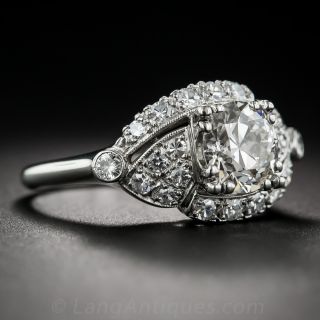 1.53 Carat Platinum and Diamond Vintage Engagement Ring