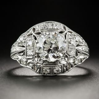 1.53 Carats Art Deco Platinum Diamond Ring - GIA I SI1 - 1
