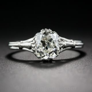 1.54 Carat Diamond and Platinum Vintage Solitaire Engagement Ring