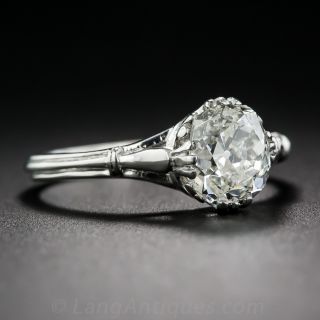 1.54 Carat Diamond and Platinum Vintage Solitaire Engagement Ring