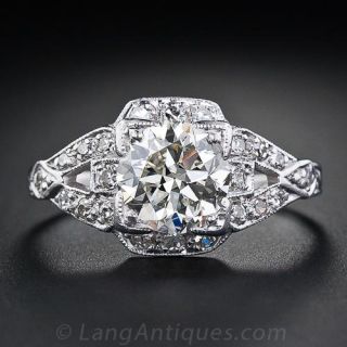 1.55 Carat Art Deco Diamond Engagement Ring