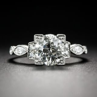 1.55 Carat Diamond and Platinum Vintage Engagement Ring - GIA K VS2