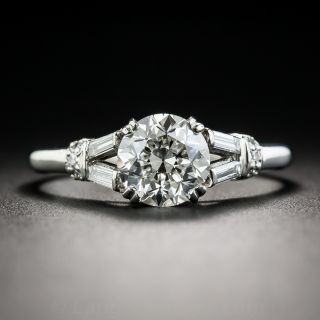 1.55 Carat Diamond Palladium Vintage Engagement Ring - GIA H VVS2