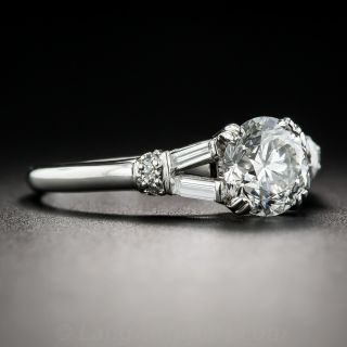 1.55 Carat Diamond Palladium Vintage Engagement Ring - GIA H VVS2