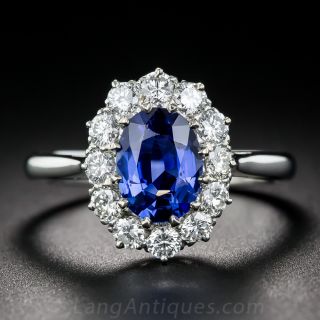 1.55 Carat No-Heat Burma Sapphire and Diamond Ring