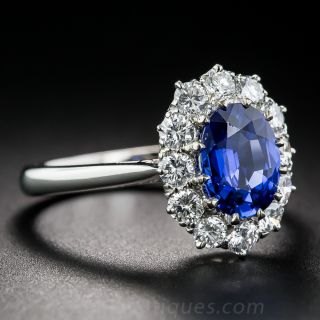 1.55 Carat No-Heat Burma Sapphire and Diamond Ring