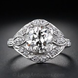 1.55 Carat Platinum and Diamond Art Deco Engagement Ring