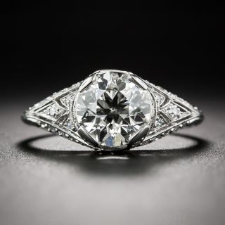 1.55 GIA J/VVS2 Diamond Art Deco Engagement Ring
