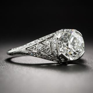 1.55 GIA J/VVS2 Diamond Art Deco Engagement Ring