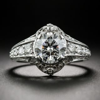 1.56 Carat Diamond and Platinum Van Craeynest Engagement Ring