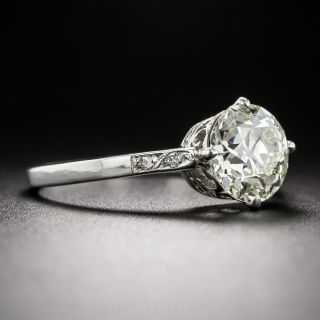 1.56 Carat European Cut Diamond Vintage Engagement Ring