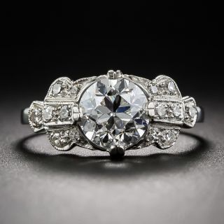 1.56 Carat GIA - G VS2 Diamond Art Deco Engagement Ring