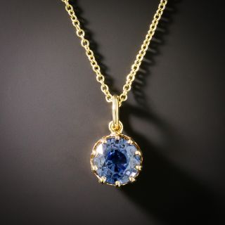 1.56 Carat Sapphire Solitaire Pendant - 2
