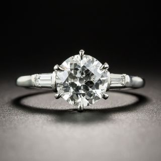 1.57 Carat Diamond and Platinum Vintage Solitaire Engagement Ring
