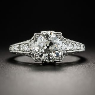 1.57 Carat Diamond Platinum Art Deco Engagement Ring - GIA K VS1