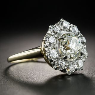 1.57 Carat Diamond Victorian Cluster Ring - GIA M VS1