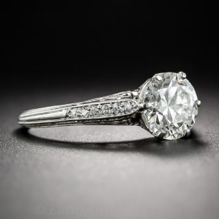 1.57 Carat Diamond Art Deco Engagement Ring GIA J-SI1 