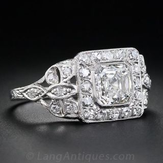 1.58 Carat Asscher  Cut Diamond Ring